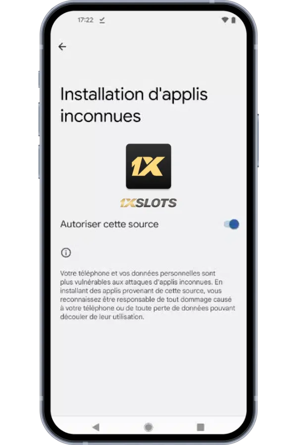 Activez l'installation de sources inconnues
